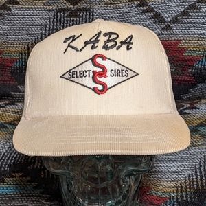 VTG KABA Select Sires Cattle Breeders All Corduroy Embroidered Snapback. Cleaned